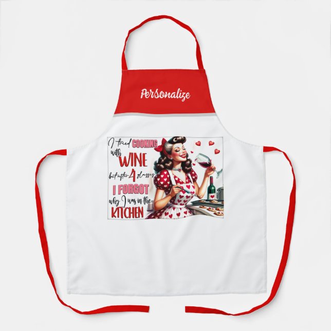Retro 50s Glam Housewife Funny Sarcastic Humour Apron (Front)