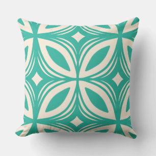 Retro 50s Hawaiian pattern Throw Pillow