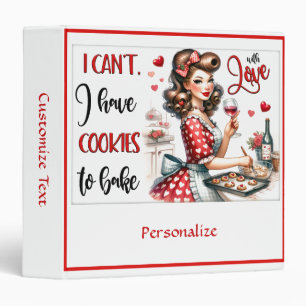 Retro 50s Housewife Funny Kitchen Humour Red Heart Binder