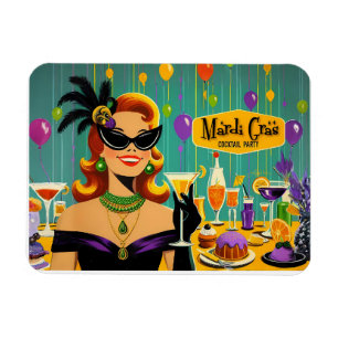 Retro 50s Mardi Gras Cocktail Party Magnet