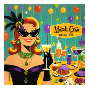 Retro 50s Mardi Gras Cocktail Party Photo Print