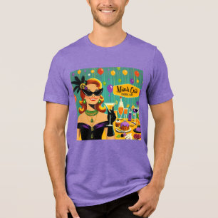 Retro 50s Mardi Gras Cocktail Party Tri-Blend Shirt