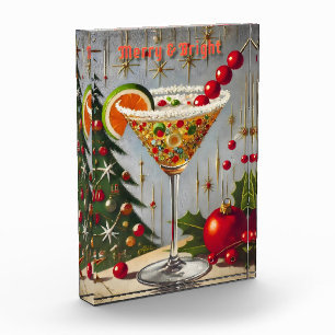 Retro 50s Merry Bright Christmas Candy Cocktail Photo Block