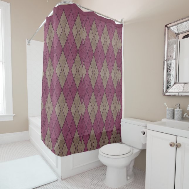 Retro 50s Purple Geometric Diamonds Unique (In Situ)