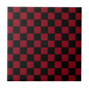 Retro 50s Red & Black Chequerboard Decorator Tile