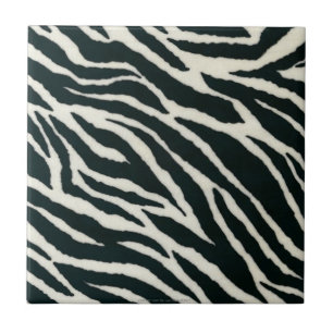 Retro 50s  Rockabilly B&W Zebra Print Tile