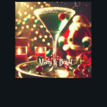 Retro 50s Santa Christmas Green Martini Canvas Print<br><div class="desc">Welcome to my Mid Century Fantasy World! Designs in this store are born of growing up in a Mid Century home complete with Martini loving parents.  Break out the cocktails.  Merging fact with fantasy within Mid Century Modern,  Jazz,  Retro Futuristic,  Atomic and Space Age Designs.</div>