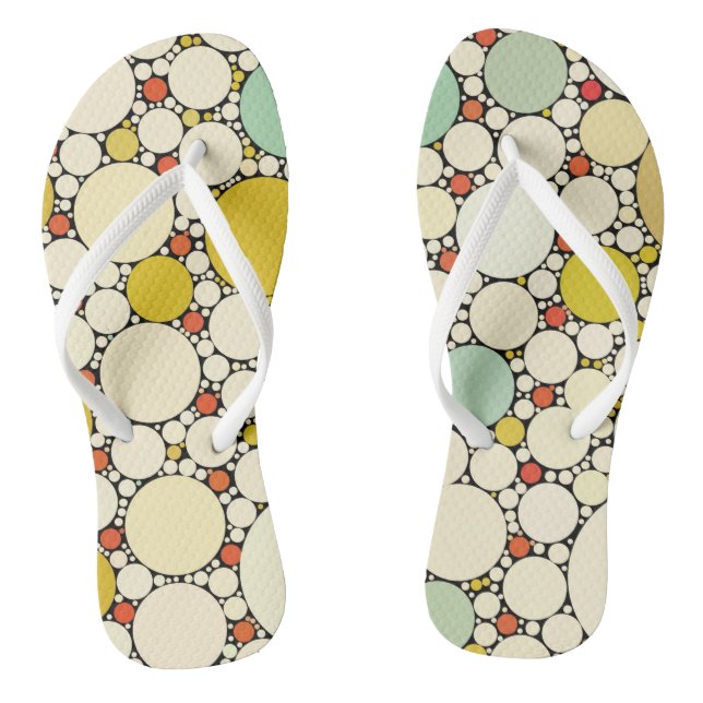 Retro 50s Summer Beach Flip Flops (Footbed)