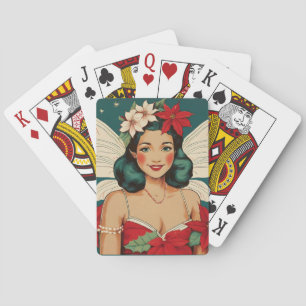 Retro 50s Tropical Christmas Pin-Up Starlet Playing Cards