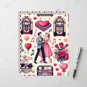 Retro 50s Valentine Scrapbook Paper