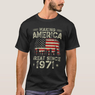 Retro 51St Birthday USA Flag Making America Great T-Shirt
