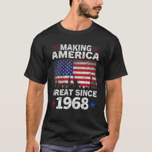 Retro 54Th Birthday USA Flag Making America Great T-Shirt