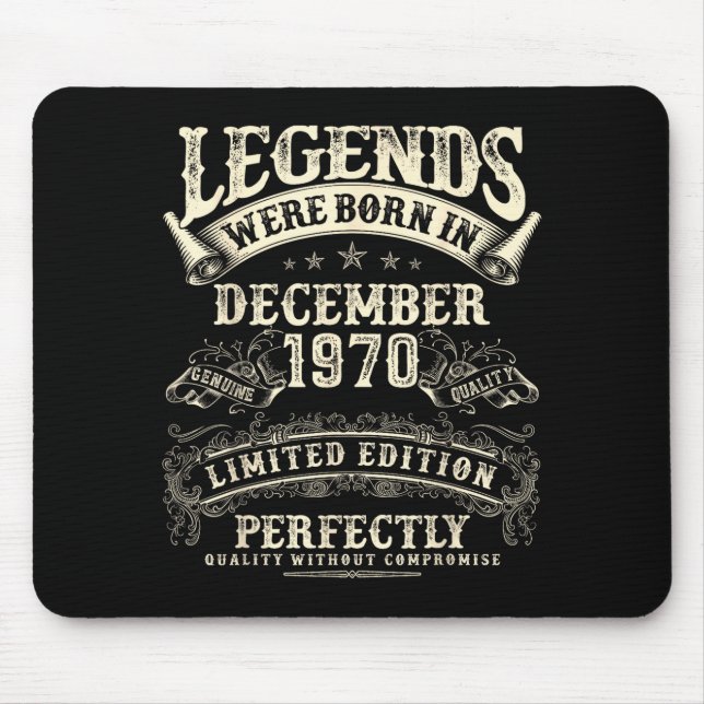 Retro 55th Birthday For Men 55 Year Old December 1 Mouse Pad (Front)