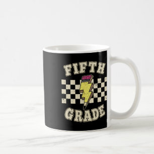 Retro 5th Fifth Grade Teacher Lightning Bolt Teach Coffee Mug