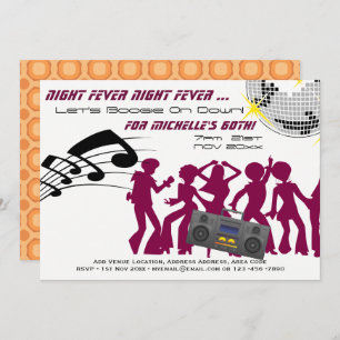 RETRO 60e anniversaire Invitation Boogie Night Fev