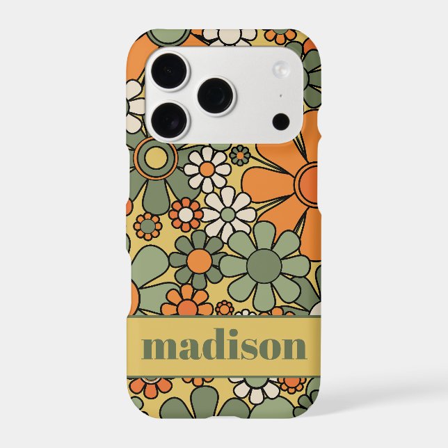 Retro 60s 70s Floral Pattern Personalized (Back)