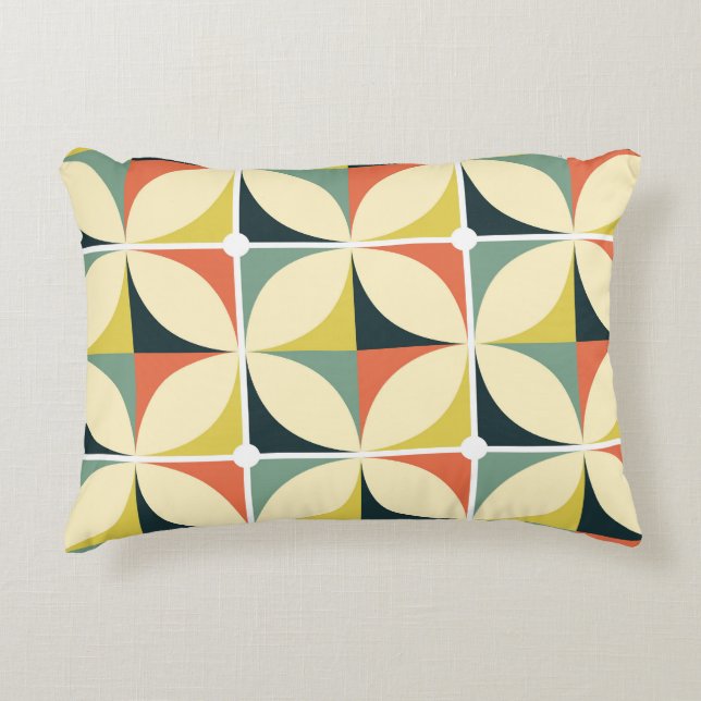 Retro 60's 70's geometric pattern. accent pillow (Front)