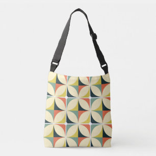 Retro 60's 70's geometric pattern. crossbody bag
