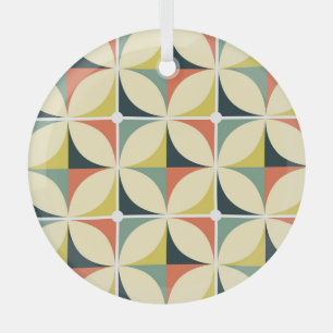 Retro 60's 70's geometric pattern. glass ornament