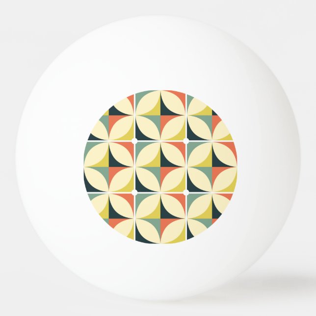 Retro 60's 70's geometric pattern. ping pong ball (Front)