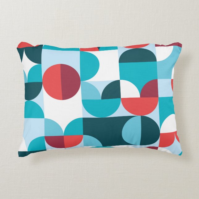 Retro 60's 70's minimalist pattern accent pillow (Front)