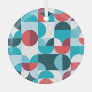 Retro 60's 70's minimalist pattern glass ornament