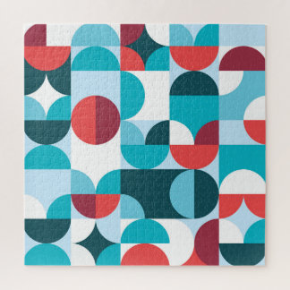 Retro 60's 70's minimalist pattern jigsaw puzzle