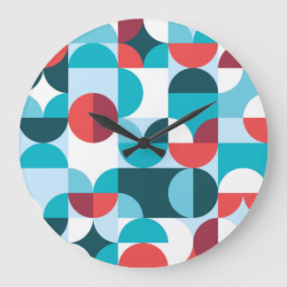 Retro 60's 70's minimalist pattern large clock