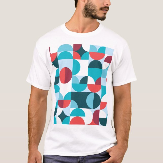 Retro 60's 70's minimalist pattern T-Shirt (Front)