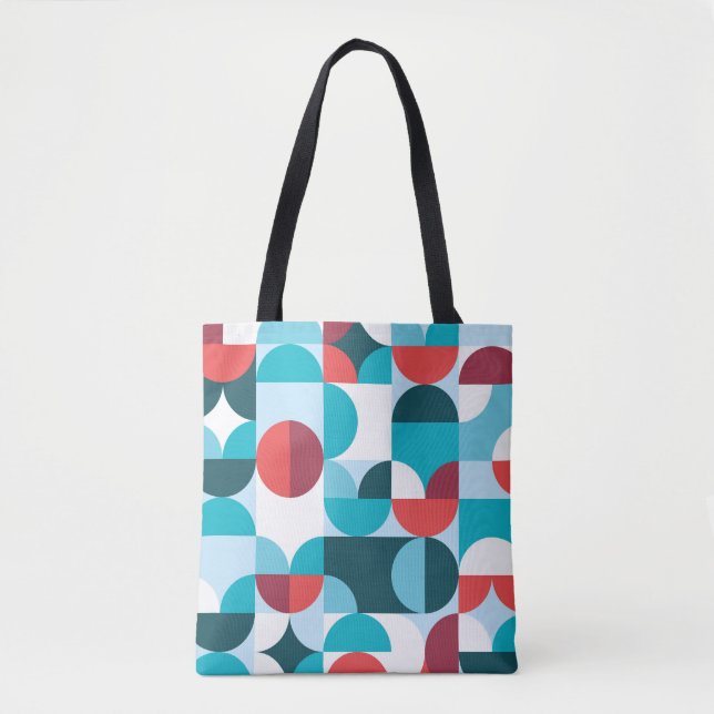Retro 60's 70's minimalist pattern tote bag (Front)