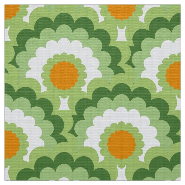Retro 60s 70s Mod fabric Scallop pattern (Swatch)