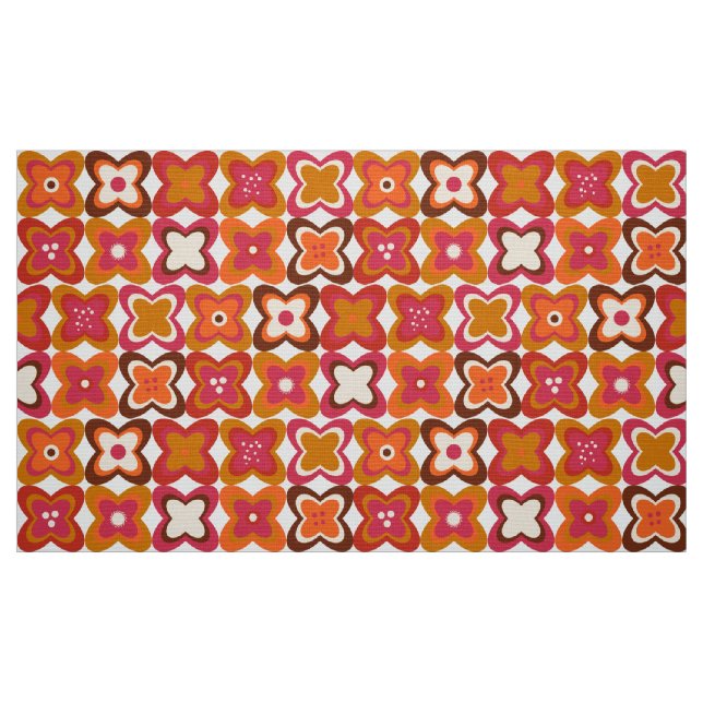 Retro 60s 70s pattern styled fabric (Fat Quarter)