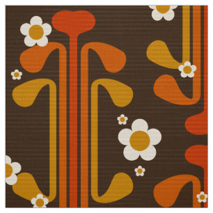 Retro 60s 70s pattern styled fabric