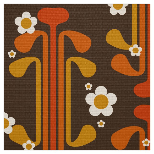 Retro 60s 70s pattern styled fabric (Swatch)