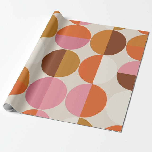 Retro 60s - 70s style with a rainbow hippie sun in wrapping paper (Unrolled)