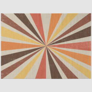 Retro 60s 70s Sunburst Striped Orange Gold Brown   Tissue Paper