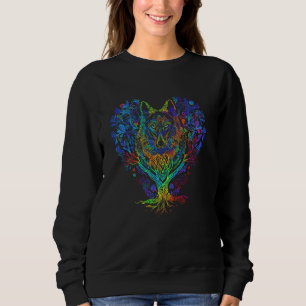 Retro 60s 70s Vibe Mandala Tree Life tattoo Love M Sweatshirt