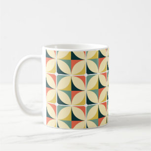 Retro 60's and 70's retro seamless pattern, vintag coffee mug
