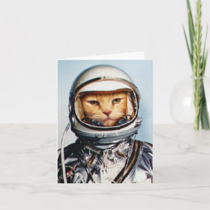 Retro 60s Astronaut Cat Card