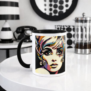 Retro 60's Face and Quote Mug