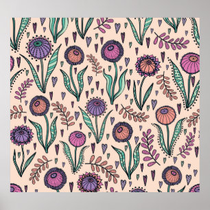 Retro 60s Floral: Home Decor Pattern