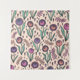 Retro 60s Floral: Home Decor Pattern Tapestry