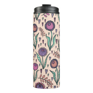 Retro 60s Floral: Home Decor Pattern Thermal Tumbler