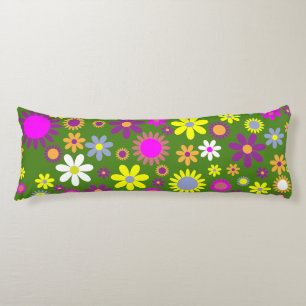 Retro 60s Flower Power Pop Culture Bedding Body Pillow