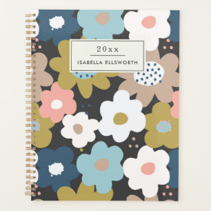 Retro 60s Groovy Floral Flower Personalized 2025 Planner