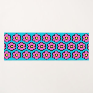 Retro 60s Groovy Flower Pattern Flowers Yoga Mat