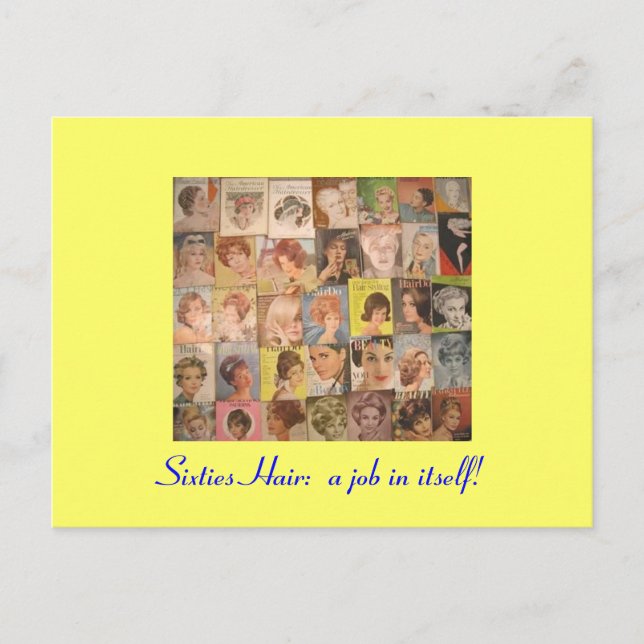 Retro 60s Hair Note Card (Front)