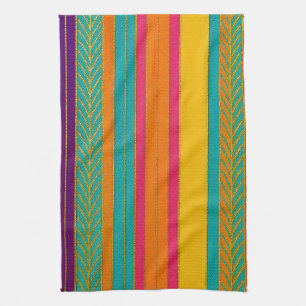 Retro 60s MOD Bright Stripes Kitchen Towel