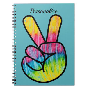 Retro 60s Peace Sign Fun Personalize Notebook