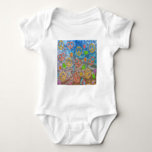 Retro 60s Peaceful Ocean Life Apparel Gifts Baby Bodysuit